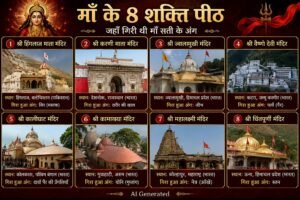 माँ के 8 प्रमुख शक्तिपीठ: जानिए इन पवित्र मंदिरों की कहानी और महत्व