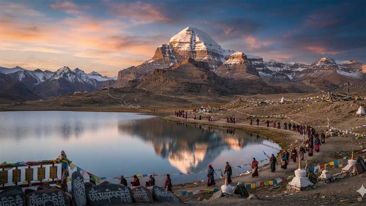 Mount Kailash, the sacred mountain associated with Lord Shiva