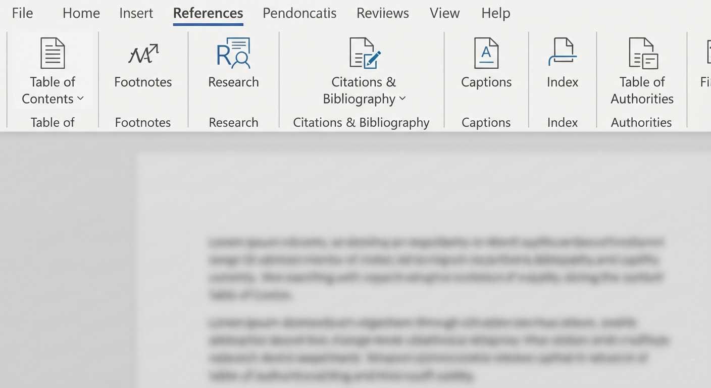 MS Word 2021 References Tab and reference tools
