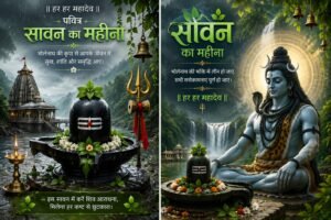 Lord-Shiva-worship-during-Sawan-with-devotees-offering-water-and-Bilva-leaves-to-the-Shiva-Lingam