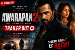 AI generated Awarapan 2 trailer thumbnail featuring Emraan Hashmi as Shivam Pandit
