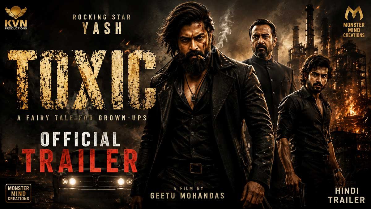 AI-generated Toxic movie poster featuring Rocking Star Yash in an intense action avatar